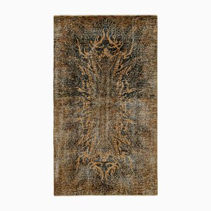Vintage Teppich mit goldbraunen und schwarzen Mustern von Zeki Müren, 1960er