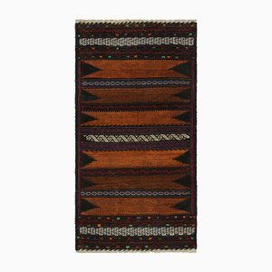 Vintage Afghan Kilim Rug with Polychromatic Stripes