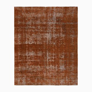 Vintage Teppich mit floralen Mustern in Rostorange und Braun