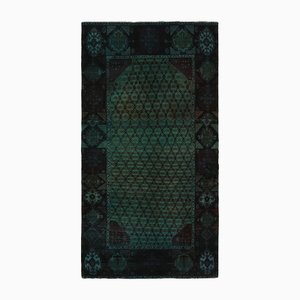 Vintage orientalischer Teppich in Blau und Grün