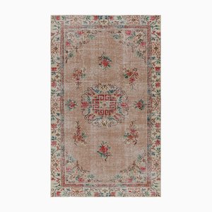 Vintage Rug in Pink with Floral Medallion by Zeki Müren