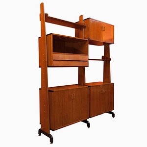 Italian Adjustable Wooden Shelving Unit, 1960s