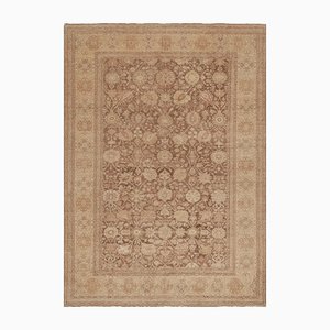 Teppich im Sultanabad-Stil mit Blumenmuster in Beige-Braun