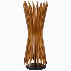 Danish Wooden Stick Table Lamp, 1960s