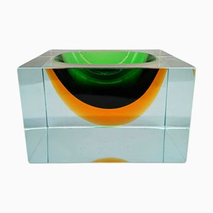 Large Square Ashtray or Catchall in Murano Glass attributed to Flavio Poli for Seguso, 1960s