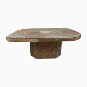 Brutalist Slate Stone Coffee Table, 1980s