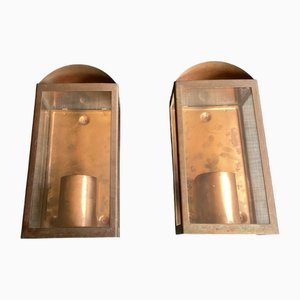 Red Copper Garden Lamps, 1990s, Set of 2