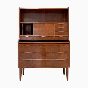 Walnut Secretary with Wave Front by Erling Torvits, Denmark, 1960s