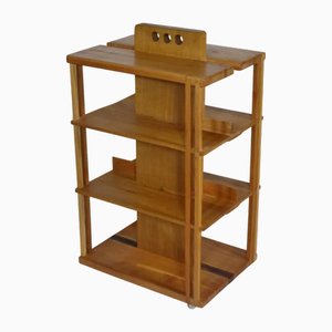 Cherry Wood Rolling Shelf, 1970s