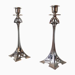 Art Nouveau Candlesticks from WMF, 1890s, Set of 2