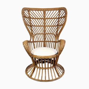 Rattan Armchair attributed to Lio Carminati for Casa e Giardino, Italy, 1950s