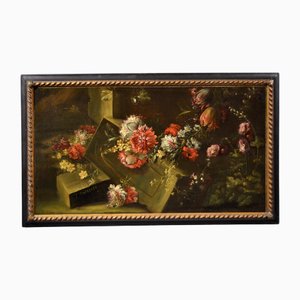 Pieter Casteels III, Floral Still Life, 1700, Oil on Canvas, Framed