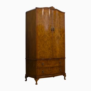 Vintage Art Deco Walnut Wardrobe, 1950s