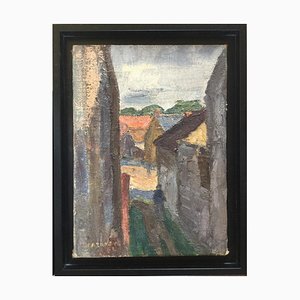 René Cazanove, The Village, 1962, Signed Oil on Canvas