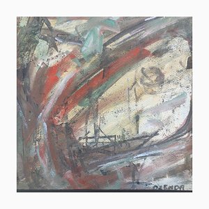 François Ozenda, Komposition, 1960, Signierte Gouache