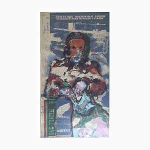 Fred Kleinberg, Seated Figure, 2001, Signed Mixed Media