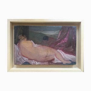 Pierre Georgeot, The Nude and the Voyeur, Oil on Canvas