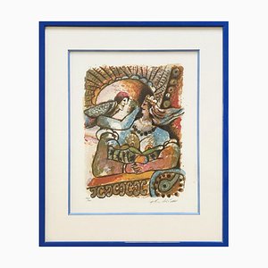 Théo Tobiasse, Queen with Apple Lost in Her Desires, Signed Lithograph