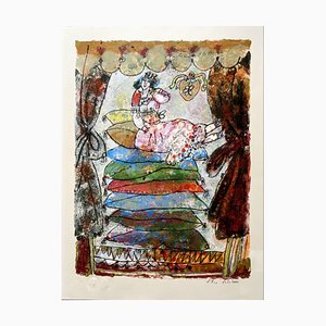 Théo Tobiasse, The Princess and the Pea, Signed Lithograph