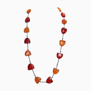 Baltic Art Deco Hand-Knotted Amber Necklace