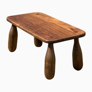 Danish Modern Brutalist Oak Coffee Table