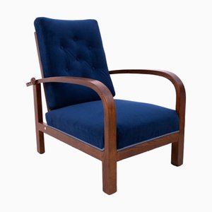 Art Deco Armchair with Adjustable Backrest, Poland, 1940s