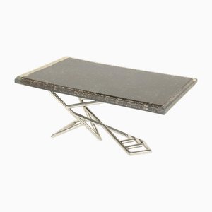 Coffee Table with Embedded Ants Nest in Resin and Stainless Steel by Bruno Helgen, Bali, 2000s