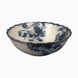Grand Bol Vintage en Porcelaine Bleue, 1920s