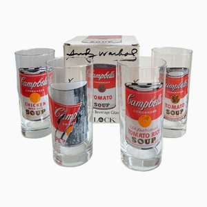 Andy Warhol zugeschriebene Campbells Series Brille, produziert für Block, 1990er, 4er Set