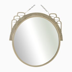 Art Deco Mirror with Hand-Forged Iron Frame, Belgium, 1920s