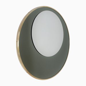 Italian Double Glass Wall Mirror with Brass Frame, 1970s