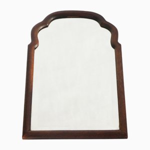 Small Antique Dutch Scalloped Wood Wall Mirror with Beveled Glass, 1890s