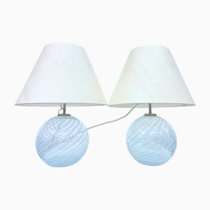 Danish Model TJ Ball Table Lamps by Torben Jørgensen for Holmegaard, 1970s, Set of 2