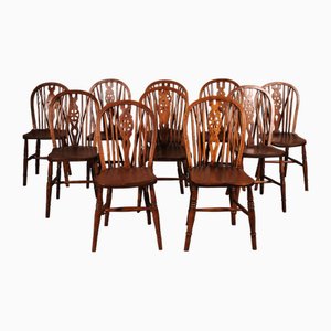Chaises à Dossier Roulant Windsor, 19ème Siècle, Set de 10