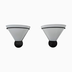 Murano Glas Wandlampen von VeArt, 1980er, 2er Set