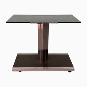 SAS TV Stand in Steel with Smoked Glass Top from Domustil, 1970s