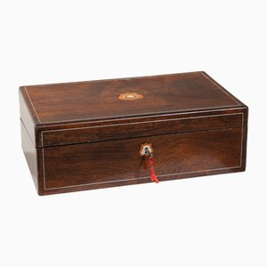 Antiker englischer Tischsafe mit Schlüssel, 1800er