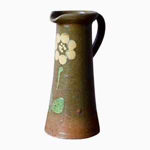 Soliflore Pitcher in Glazed Earthenware by Vincent Pirard, Soufflenheim, Alsace, France