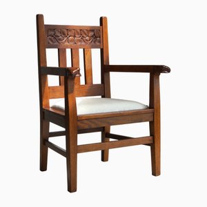 Dutch Art Nouveau / Arts & Crafts Armchair with Salamanders and Cloves by Jacobus de Graaff, 1905