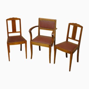 Art Deco Brückenstühle, 1940er, 3er Set