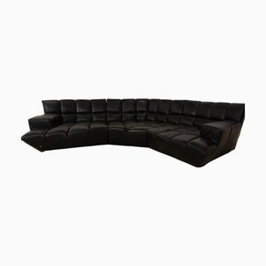 Cloud 7 Corner Sofa in Black Leather from Bretz