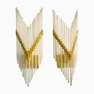 Murano Glass Wall Lights attributed to Gaetano Sciolari, Italy, 1970s, Set of 2