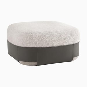 Sumo Bouclé Pouf aus Wolle & Leder von Morica Design