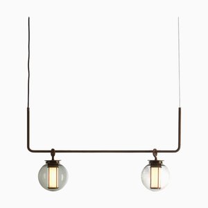 Bai T Hängelampe II aus Bronze & transparentem Glas von Parachilna