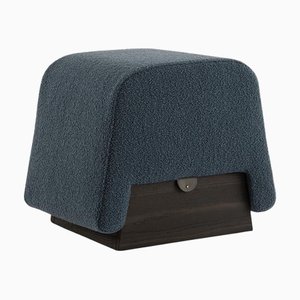 Onigiri Wool and Laguna Oak Pouf by Morica Design