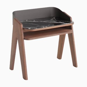 Bravero Walnut and Breccia Imperiale Glass Nightstand by Morica Design