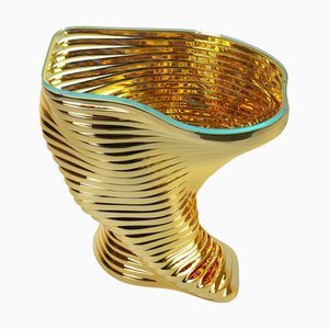 Vertigo Gold Beistelltisch aus 24 Karat vergoldetem Edelstahl und Glas von Barberini & Gunnell