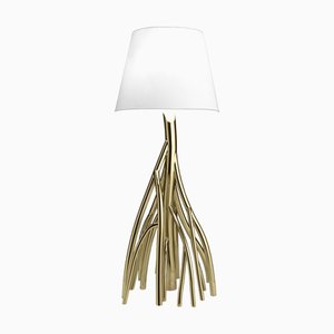 Mangrovia Floor Lamp in Colored Stainless Steel and Linen by Barberini & Gunnell