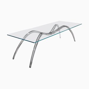 Kleiner Spider Classic Esstisch aus Glas & Stahl von Barberini & Gunnell