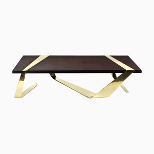 Table Basse Gia Cinto Gold en Bois et Acier Inoxydable par Barberini & Gunnell